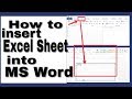 how to insert Excel Spreadsheet into MS Word in simplest way | complete ...