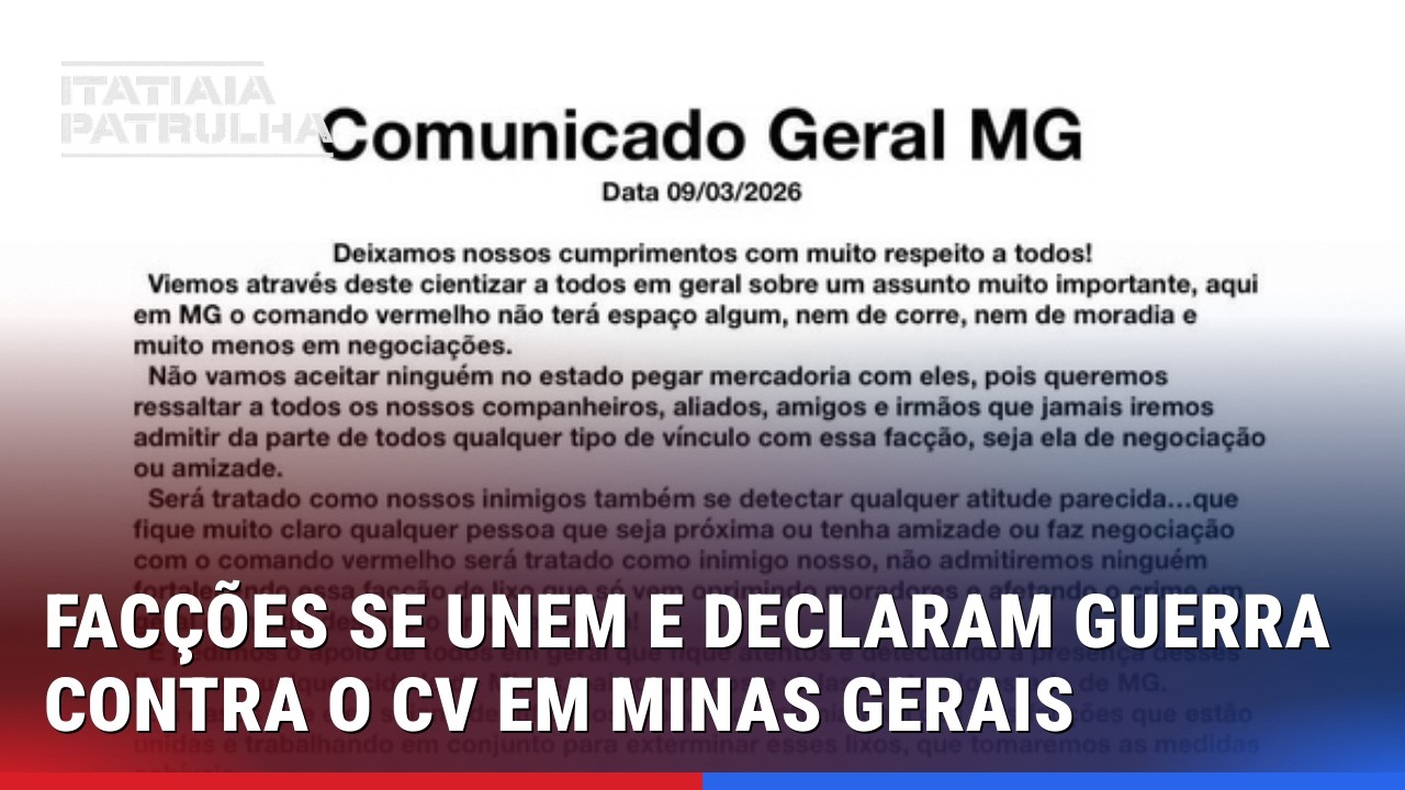 FACÇÕES SE UNEM E DECLARAM GUERRA CONTRA O CV EM MINAS GERAIS