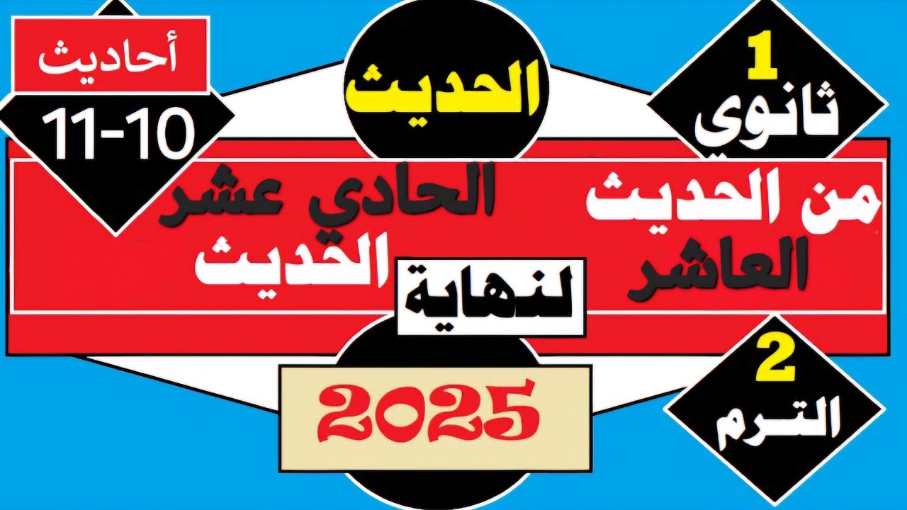 الحديث العاشر والحادي عشر=الحياء ثواب الغرس والزرع=أولى ثانوي=الترم الثاني=المنهج الجديد2025