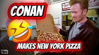 Conan O’Brien Makes NYC Pizza | Hilarious Reaction 