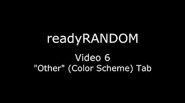 readyRANDOM - Video Tutorial - Other (Color) Tab