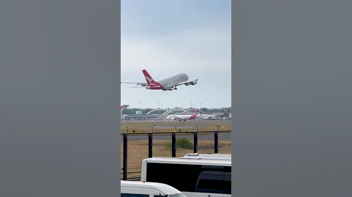 QANTAS A380 taking off from Sydney