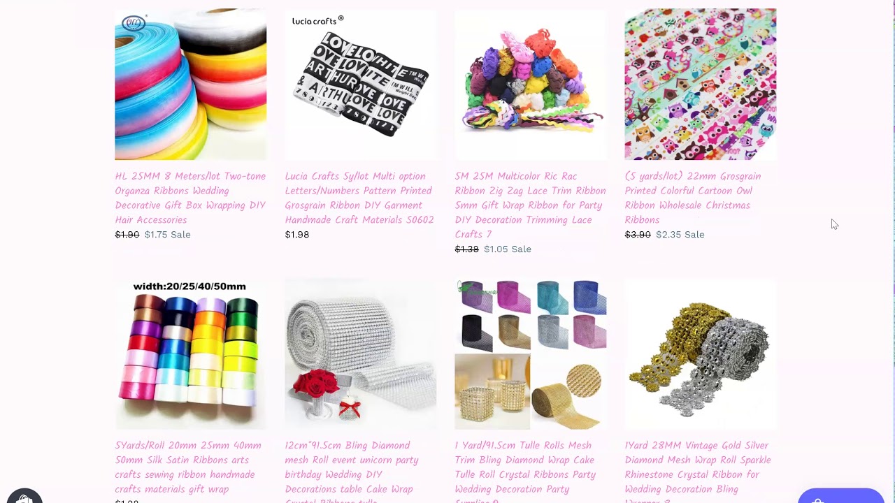 Craft Supplies now on WEBSITE YouTube