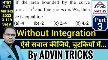 HTET PGT MATHS 2022 paper solution PART -3 | Area bounded by the curve Short tricks