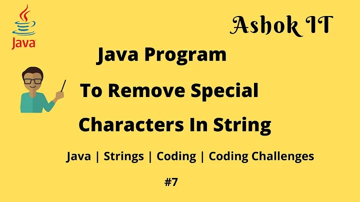 Java Program To Remove Special Characters From Given String | Ashok IT