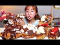 진주 가을녘 누텔라 크로플 초코 크루아상 누텔라 토스트 누텔라 디저트 먹방 Dessert Mukbang