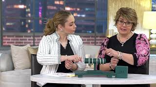 JAI Sterling Silver Emerald Cut Gemstone Hammered Cuff on QVC