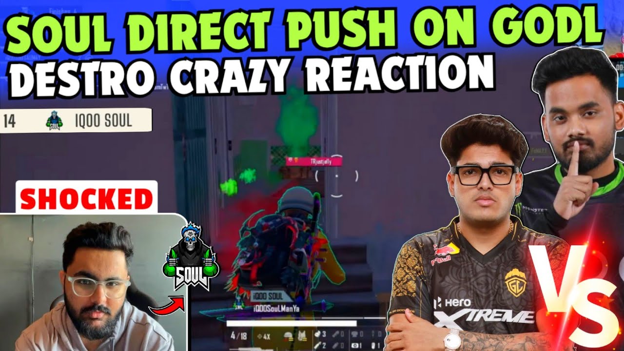Destro Reaction on SouL Direct Push on GodL 😳 Shocked by Manya 1v3 🔥 ...