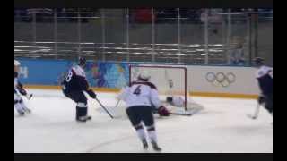 John Carlson's First Olympic Goal Feb 13, 2014 USA vs SLOVAKIA
