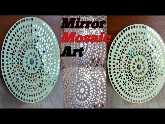 DIY Mirror Mosaic. A complete tutorial of mirror mosaic art on a tea tray!!!!  