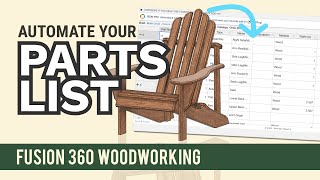 Fusion 360 for Woodworkers: parts list with dimensions - automate it! screenshot 4