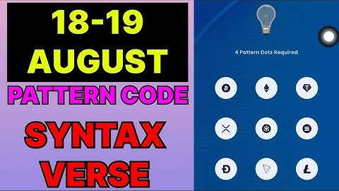 18 & 19 August Syntax Verse Daily Vault Pattern Code | Syntax Verse Quiz Answer 16 August | #syntax 