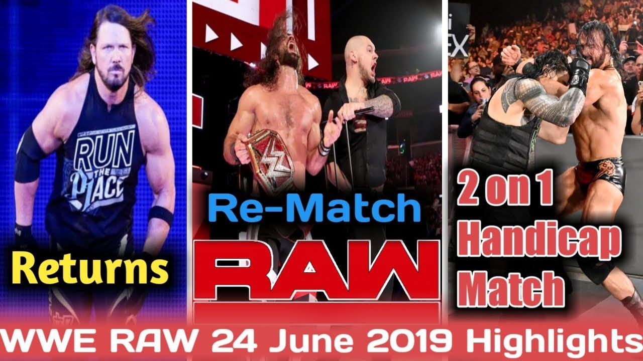 WWE Monday Night RAW 24 June 2019 Highlights Preview ! WWE RAW  06/24/2019 Highlights in Hindi