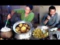 Boil Potato Dal Curry and Rice cooking in the village || Rural Nepal & natural cooking style ||
