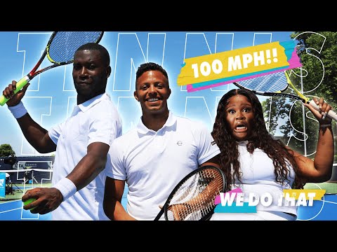 Taking on Jay Clarke&#39;s 11-FOOT TALL TENNIS BALL-FIRING MACHINE | We Do That S2 Ep2