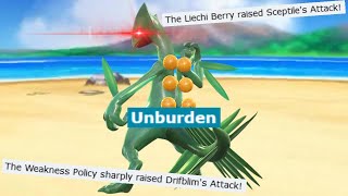 DESTROYING National Dex with FULL UNBURDEN TEAM! Pokemon Showdown