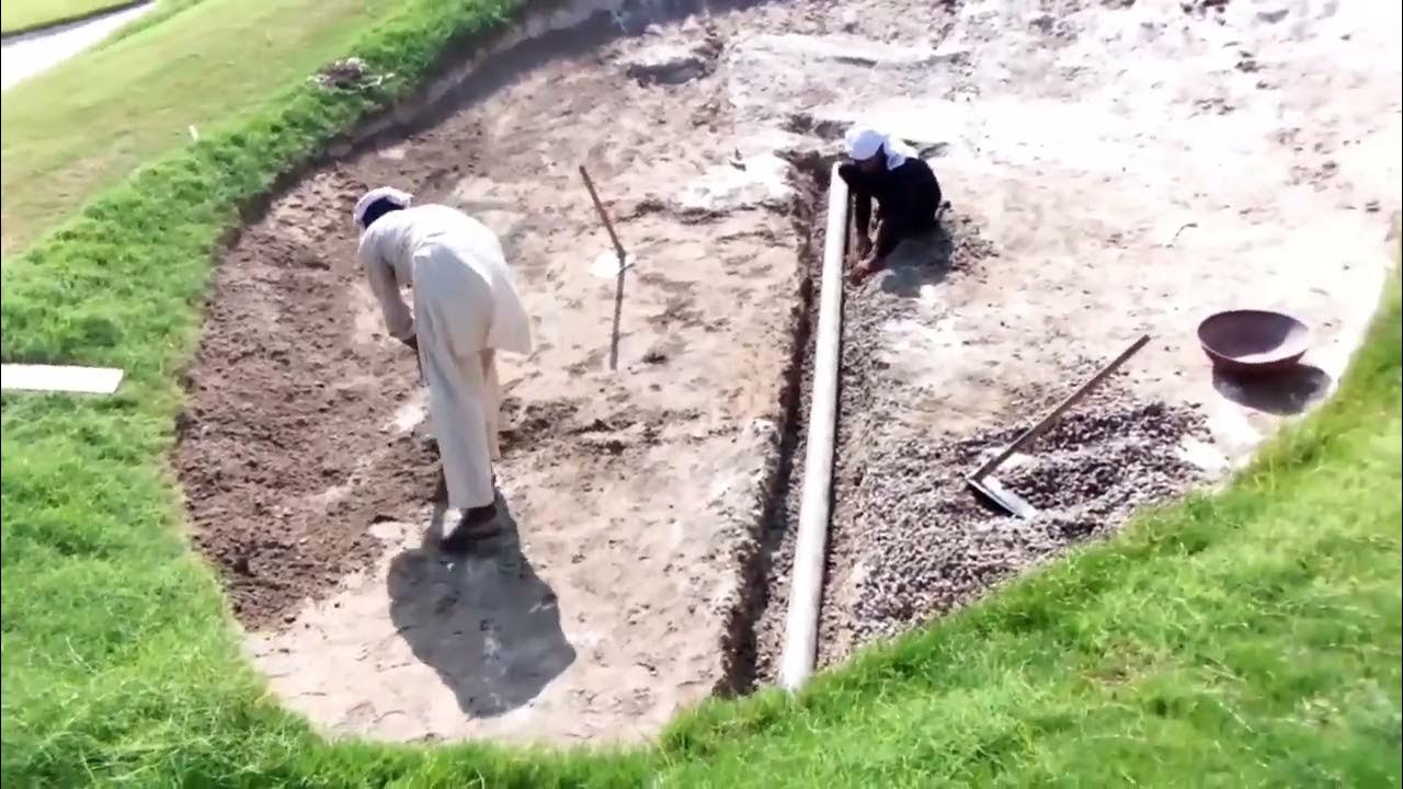 golf sand bunker renovation, drainage and edging details. YouTube
