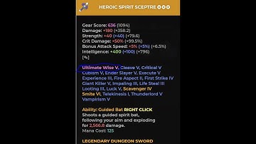 Getting Ultimate Wise 5 my Spirit Scepter (Hypixel Skyblock)