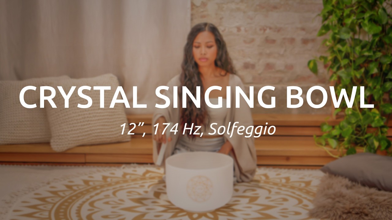 SOLCSB12-174 Solfeggio Crystal Singing Bowl 12" 174 Hz F3