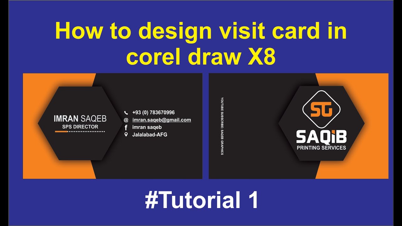 How to design visit card in Corel draw X8 Tutorial #1 - YouTube