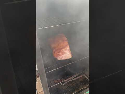 Smoking a pork shoulder