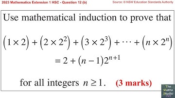 2023 Maths Extension 1 HSC Q12b Mathematical induction proof involving sums of products