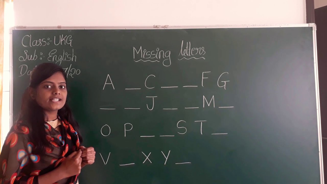 cbse ukg englishmissing letters youtube