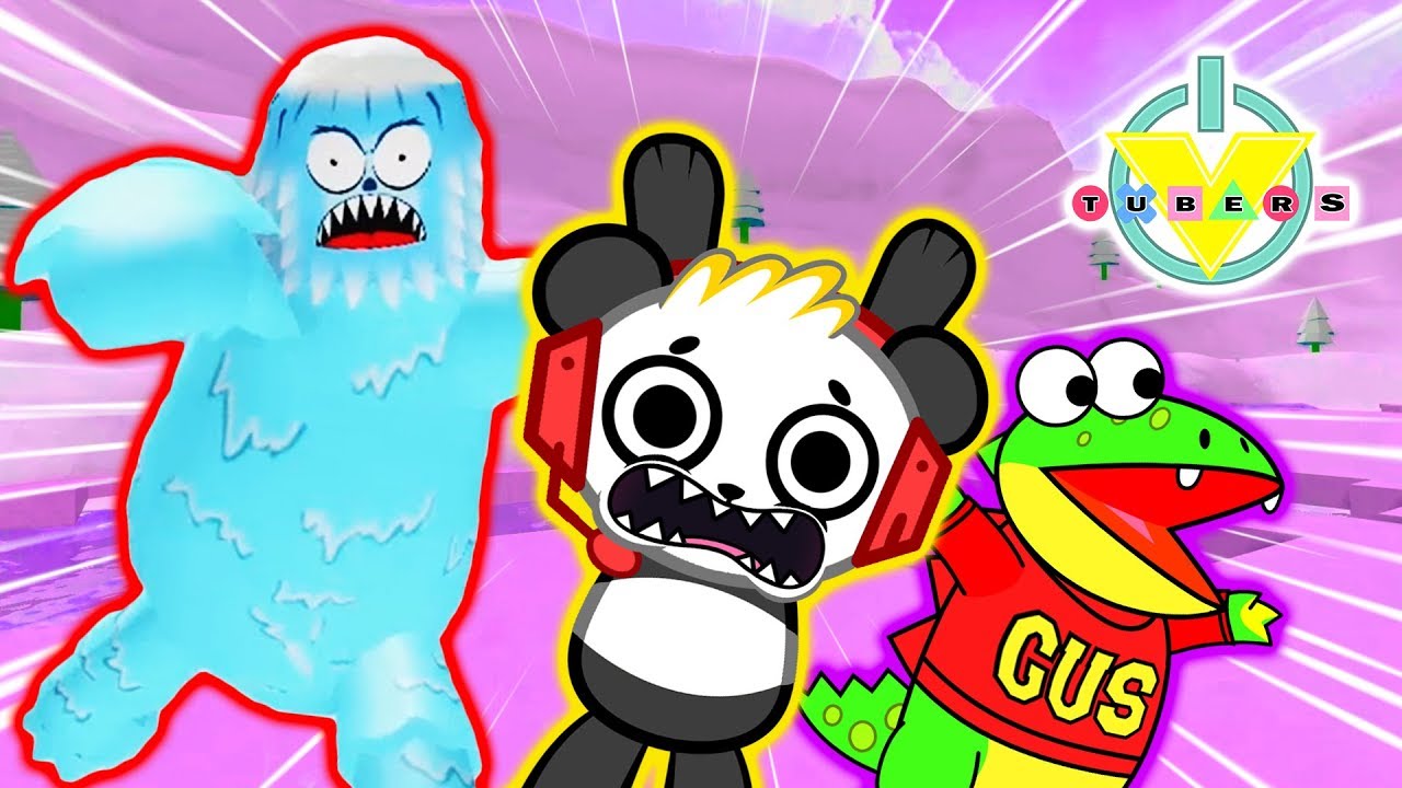 Escape Angry Yeti Roblox Snowball Fight Sim Let S Play With Combo Panda Vs Gus Youtube - roblox yeti plays roblox