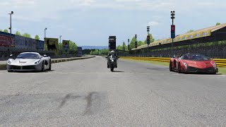Kawasaki Ninja H2R vs Ferrari LaFerrari vs Lamborghini Veneno Roadster at Monza Full Course
