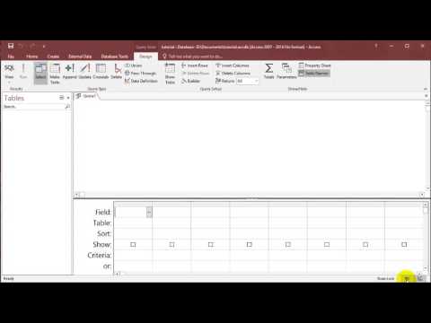 SQL with Microsoft Access 2016 lesson 1 - Create table