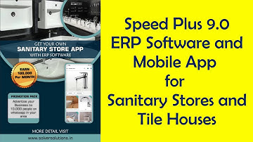 ERP Software With Mobile App For Sanitary Stores For Online Orders, Inventory, Billing, Accounting.