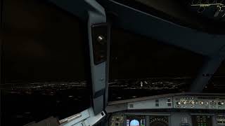 A320 night landing Gatwick