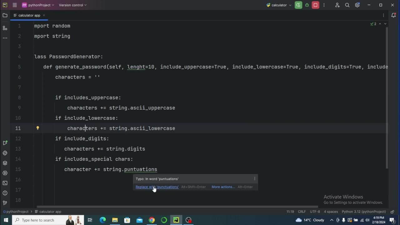 Random Password Generator using python - YouTube