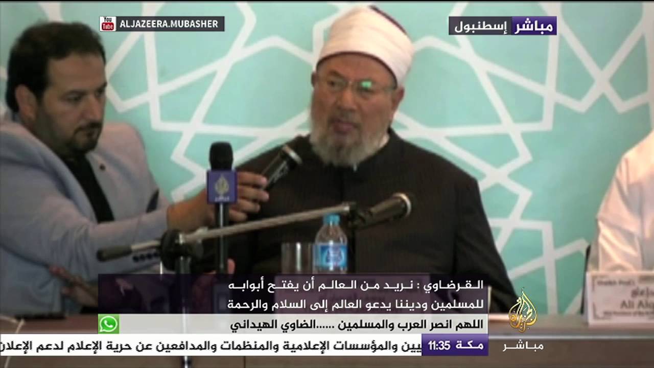 القرضاوي: نريد أن نعيش بديننا سالمين بأنفسنا ومسالمين لغيرنا