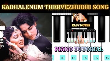 Kadhalenum Thervezhudhi Song Piano Tutorial With Notes | #KadhalenumSong #pianotutorial