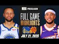 Warriors vs Suns I Full Game Highlights I July 21, 2025 Highlights 2K26 PHX vs GSW Pre Season