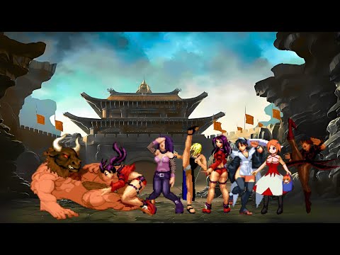 MINOTAUR Vs MUGEN GIRLS TEAM The Most Epic 1v6 MUGEN Fight Ever Made