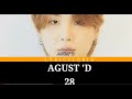 Agust D - 28 (점점 어른이 되나 봐) (Color Coded Lyrics Esp/Han)