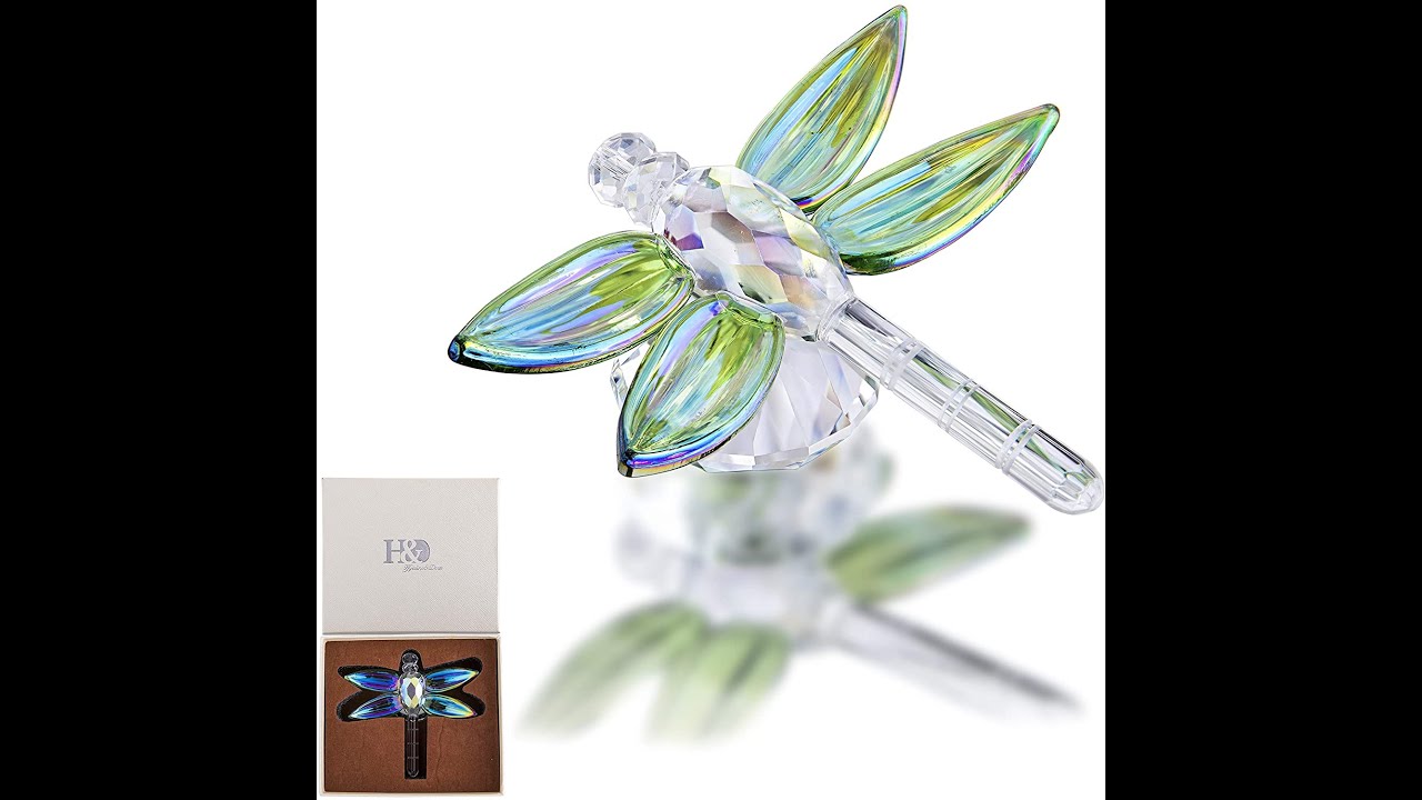 Crystal Dragonfly Animal Figurine Gift,Diamond Decor Christmas Wedding Party Home Collectible