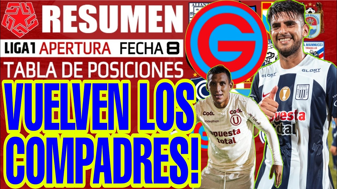 RESUMEN de GOLES y TABLA de POSICIONES Fecha 8 ⚽ TORNEO APERTURA 🏆 LIGA ...