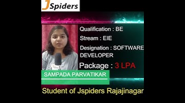 PLACED | JSPIDERS RAJAJINAGAR STUDENT | SAMPADA P | JOBS | PLACEMENTS | FEEDBACK ABOUT INSTITUTION