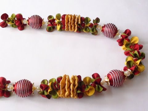 Pearl Gradland Making Fabric Garland making with pearls - YouTube