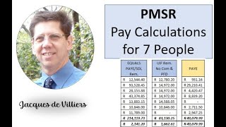 PMRS Pay Calculations for 7 Employees