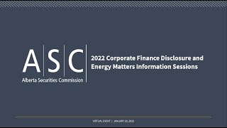Corporate Finance Disclosure Information Session