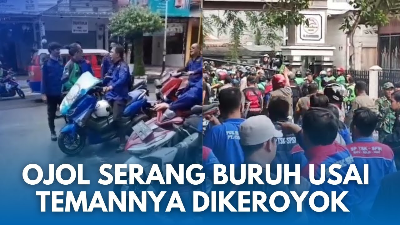 DETIK-DETIK RIBUT! Kekerasan Terhadap Ojol Oleh Oknum Buruh Saat Demonstrasi di Purwakarta