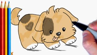 (fastversion) How to Draw Puppy with Spot  Step by Step Tutorial For Kids