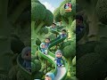 Kids Sliding on Magical Vegetable Slides | 99 names of Allah #shorts #cute #train