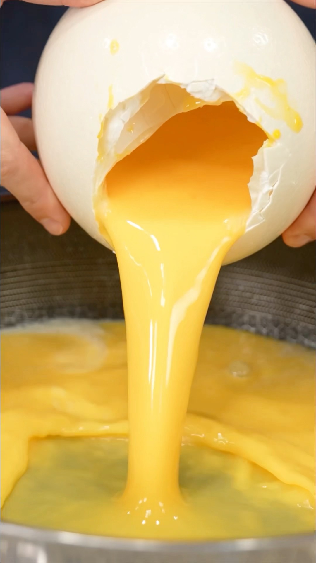 Scrambled Ostrich Egg ? #satisfying #recipe #cooking ?: @nategrady