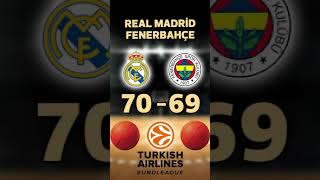 Fenerbahçe Beko Real Madrid Maçı Kaç Kaç Bitti | Maç Son Saniyede Nasıl Kaçtı? | #Shorts Basketbol