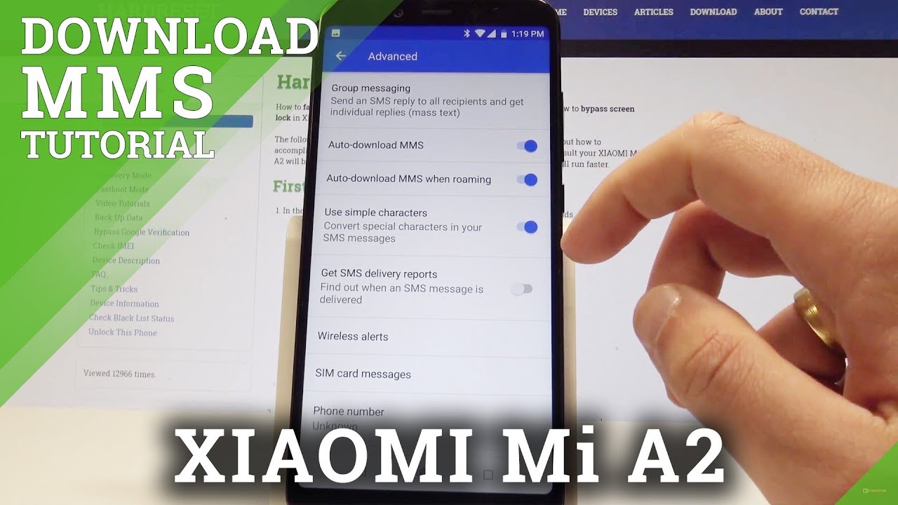 How to Auto Download MMS in XIAOMI Mi A2 - Enable MMS Download - YouTube
